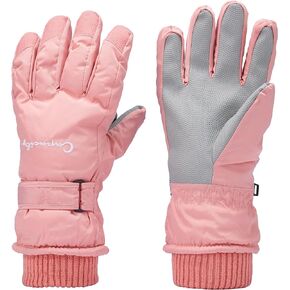 Winter Women Ski Gloves, Waterproof Touch Screen Snow Gloves, Warm Windproof Snowboard Gloves for Skiing Hiking Cycling