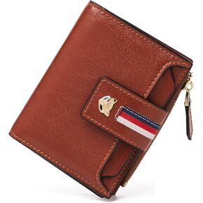 محافظ صغيرة من FOXLOVER للنساء، محفظة من جلد البقر للسيدات بسحاب لطيف مع نافذة لبطاقة الهوية وحاملي بطاقات الائتمان وصندوق هدايا التعبئة النسائية محافظ صغيرة ثنائية الطي (ذهبي) in Kuwait