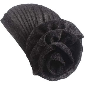 Luxury Stretchable Glitter Flower Chemo Beanie Hair Loss Turban