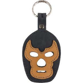 Hide & Drink, Luchador Mask Keychain Handmade from Full Grain Leather