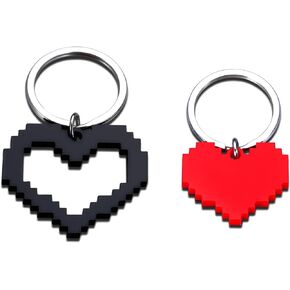 Christmas Stocking Stuffers Gifts for Boyfriend Husband Anniversary Valentines Day Gifts for Men Him Game Lover Her Funny Matching Heart Keychian Birthday Date Night Ideas Gifts Pixel heart Gamer Gift