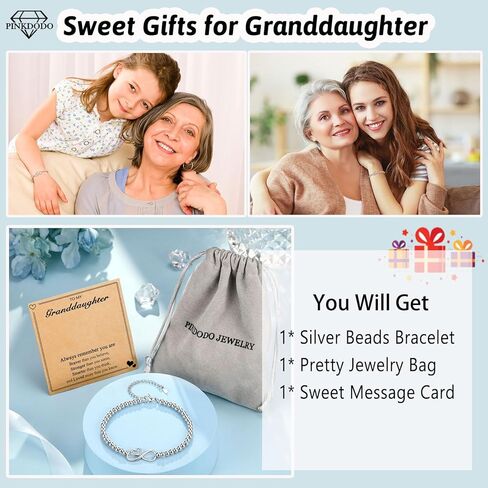 PINKDODO Infinity Heart Bracelet for Granddaughter Daughter Niece Birthday Christmas Gifts in Kuwait