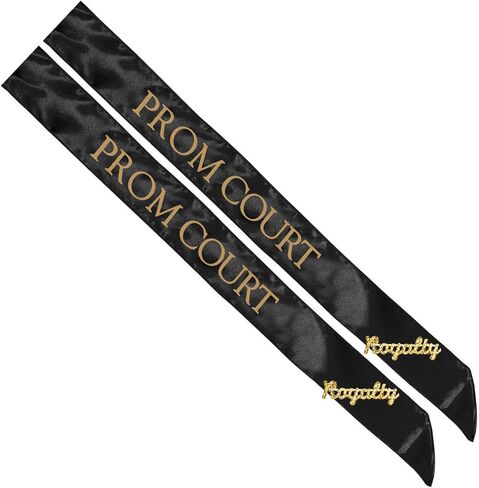 Prom Sash Set, 2 Sashes and 2 Glitter Royalty Pins in Kuwait