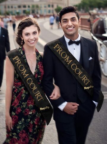 Prom Sash Set, 2 Sashes and 2 Glitter Royalty Pins in Kuwait