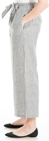 Max Studio Women's Linen Blend Wide Leg Pant with Waist Tie in Saudi Arabia