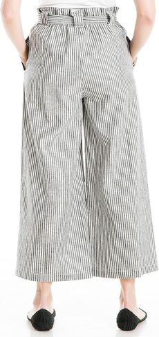 Max Studio Women's Linen Blend Wide Leg Pant with Waist Tie in Saudi Arabia