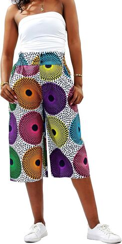 SHENBOLEN Women African Print Pants Ankara Style Print Pants in Saudi Arabia
