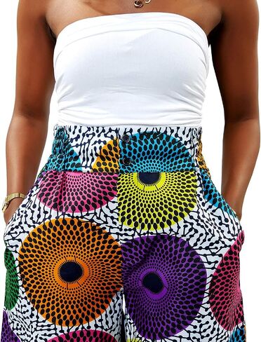 SHENBOLEN Women African Print Pants Ankara Style Print Pants in Saudi Arabia
