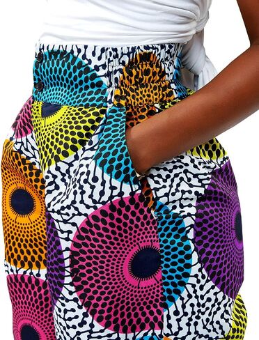 SHENBOLEN Women African Print Pants Ankara Style Print Pants in Saudi Arabia