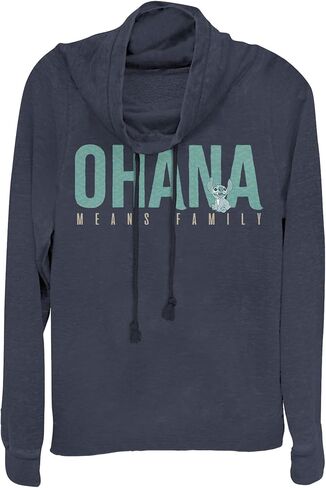 Disney Lilo & Stitch Ohana Bold Women's Long Sleeve Cowl Neck Pullover in Saudi Arabia
