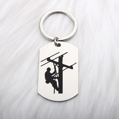 Lineman Keychain Journeyman Lineman Gift Electricians Tower Techs Jewelry Gift for Boyfriend Husband Lineman Prayer Gift in Kuwait
