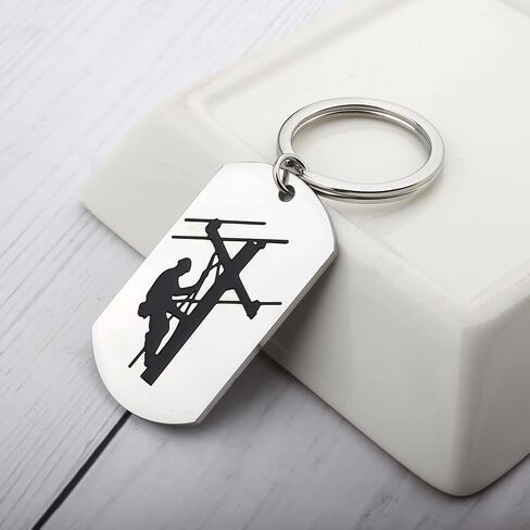 Lineman Keychain Journeyman Lineman Gift Electricians Tower Techs Jewelry Gift for Boyfriend Husband Lineman Prayer Gift in Kuwait