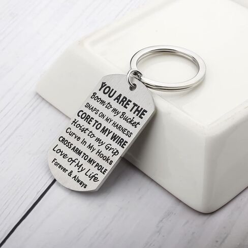 Lineman Keychain Journeyman Lineman Gift Electricians Tower Techs Jewelry Gift for Boyfriend Husband Lineman Prayer Gift in Kuwait