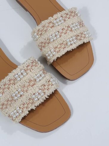 GORGLITTER Women's Summer Sandals Boho Pearl Sandals Beach Vacation Sandals in Saudi Arabia