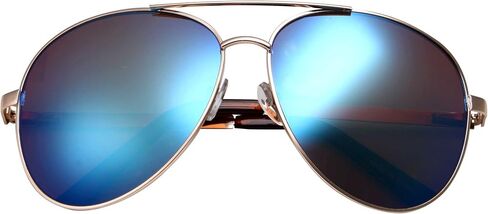 grinderPUNCH XL Wide Frame Aviator Sunglasses - Large 148mm Wide - Mirrored Lens in Kuwait
