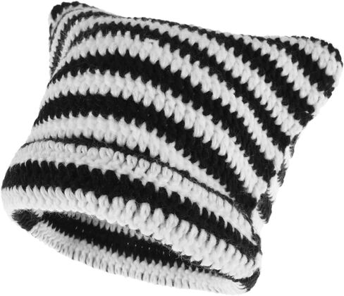 Cobee Cute Cat Ear Beanie for Women, Vintage Crochet Hats Cute Winter Knit Beanies Cat Hat Gift for Christmas Birthday in Saudi Arabia