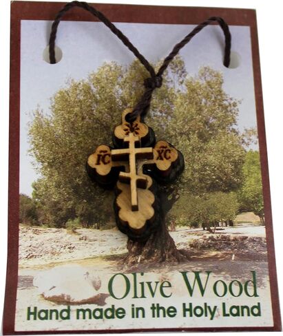 Holy Land Market Eastern or Orthodox olive wood Cross necklace in Saudi Arabia