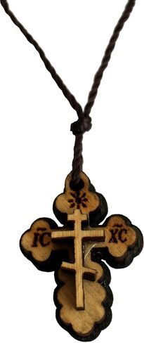 Holy Land Market Eastern or Orthodox olive wood Cross necklace in Saudi Arabia