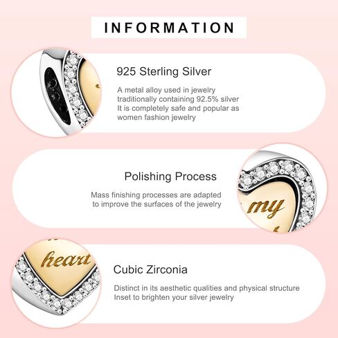 خرز إيزي توكسيدو لاف هارت لأساور باندورا تناسب سلسلة الأفعى الأوروبية S925 فضة مجوهرات هدايا للنساء بنات عيد ميلاد التخرج in Kuwait