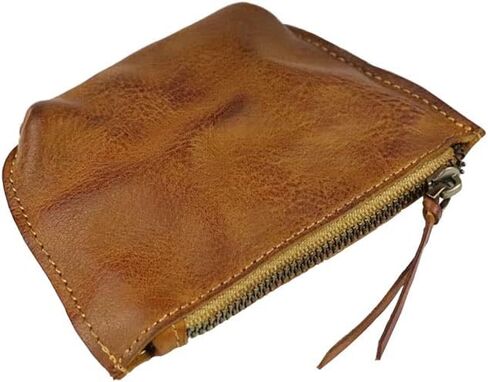 محفظة جلدية صغيرة من اكس اكس هونغ، محفظة للعملات المعدنية، حقيبة بطاقات، حقيبة مفاتيح، حقيبة جلدية بسحاب، محفظة عملات معدنية شخصية للرجال والنساء، بني، ريترو سيمبليسيتي, بني, ريترو سيمبليسيتي in Kuwait