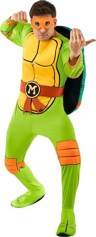 Rubie's Men's Teenage Mutant Ninja Turtles Deluxe Michelangelo Costume Jumpsuit, Shell, and Eye-maskAdult Costume in Saudi Arabia