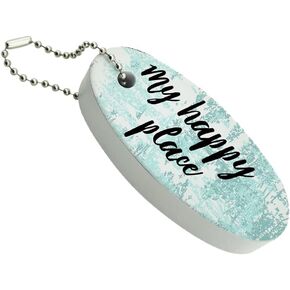 GRAPHICS & MORE My Happy Place Floating Keychain Oval Foam Fishing Boat Buoy Key Float