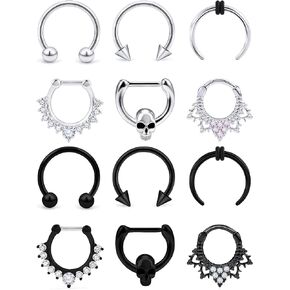 Tvalccoy Septum Rings Septum Jewelry Daith Piercing Jewelry Septum Rings 16g Septum Ring Septum Piercing Septum Smiley Piercing Jewelry 16g Septum Ring Daith Earrings Septum Clicker Daith Jewelry