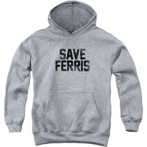 Popfunk Save Ferris Bueller's Day Off Movie Youth Kids Boys & Girls Hoodie & Stickers, Athletic Heather