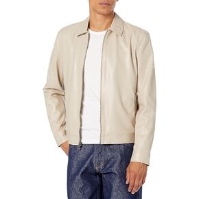 GUESS Men's District Faux Leather Zip Jacket