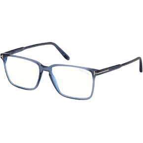 Eyeglasses Tom Ford FT 5696 -B 090 Shiny Transparent Blue/Block Lenses