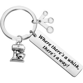 MYOSPARK Baker Gift Where There's A Whisk There's A Way Baking Bracelet With Measuring Spoons Mixer Cupcake Charms Kitchen Gift for Baker Chef Graduation Gift