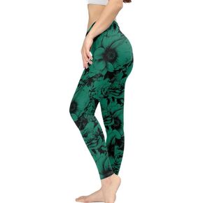 Daulesho Floral Humming Bird Over Size Women's High-Waist Yoga Legging Dolphin Galaxy Bee Tie-Dye Jogging Cycling Activewear