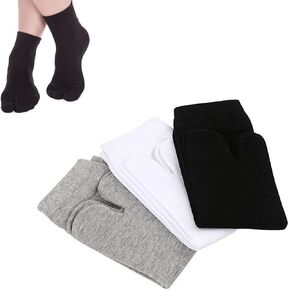3 Pairs Japan Tabi Socks, Split 2 Toe Sandals Ninja Slipper Japanese Kimono