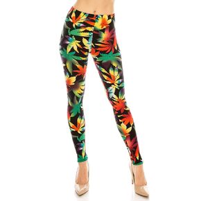 Women’s Workout Yoga Leggings – High Waisted Printed Casual Stretch Elastic Waist Lightweight Active Lounge Pants