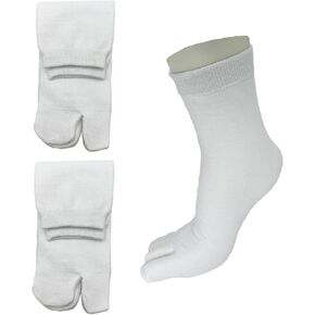 Unisex 2 Pairs White Tabi Socks Flip Flops Toe Socks