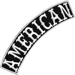 VEGASBEE® American Embroidered Iron-On Patch Biker Jacket Rider Vest Bottom Rocker Original 12" USA (Black-Gray)
