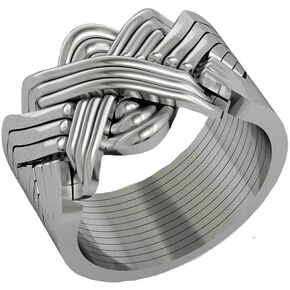 12 Band Women Men 925 Sterling Silver Turkish Traditional Puzzle ring interlocking Knot Ring Women Men Unique ring INCLUDED INSTRUCTION