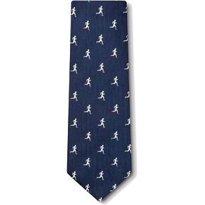 Mens 100% Silk Navy Blue Runners High Running Necktie Tie Neckwear