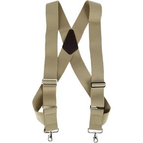 CTM® Men's Elastic Side Clip Metal Swivel Hook Trucker Suspenders