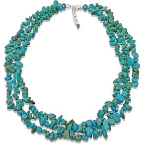 MGR MY GEMS ROCK! Multi-strand Blue Magnestie Turquoise Collar Torsade Statement Necklace.