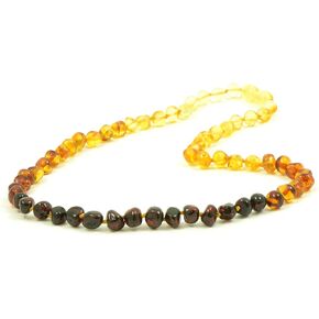 Baltic Amber Necklace - Adult Amber Bead Necklace - Rainbow Pattern Amber Beads - Multiple Lengths (21.7)