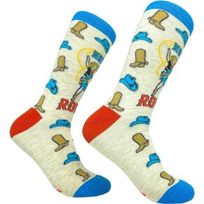 Crazy Dog T-Shirts Women's Not My First Rodeo Socks Funny Cowboy Western Sarcastic Novelty Footwear