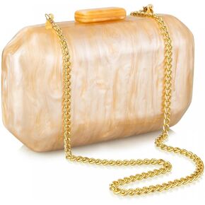 YYW Acrylic Purses Evening Clutch Bag Marbling Handbag for Women Shoulder Bag for Party Wedding Prom