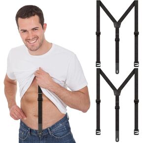 PDRMZRT 2 Pcs Hidden Suspenders for Men Under Clothing for Jeans Black and Brown upfitter Alternative Suspenders UnderShirt