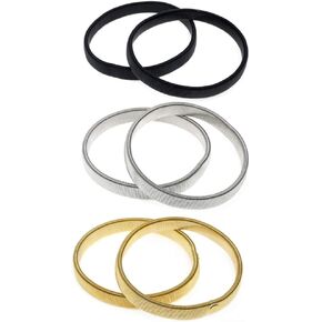 Teensery 3 Pairs Anti-Slip Shirt Sleeve Holders Garters Stretch Metal Armband for Women and Men, (Black, Gold, Silver)