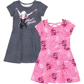 Marvel Spider-Man Ghost Spider Girls 2 Pack Skater Dresses Toddler to Big Kid