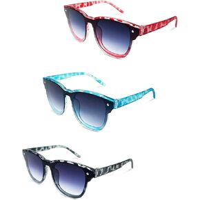 XINBO LOOK 3-pairs Kids Sunglasses, for Kids Age 3-10, Toddler Sunglasses Boys Girls Anti-UV Protection., Blue/Gray/Red, Small in Kuwait