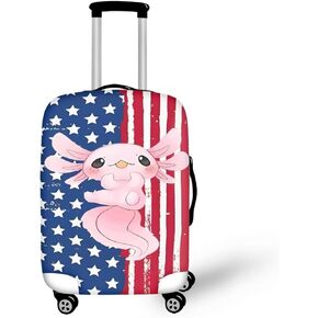 Personalized Luggage Cover For Men And Women,American Flag Butterfly Rose Print Travel Suitcase Protector Decorative,Elastic Spandex Luggage Covers