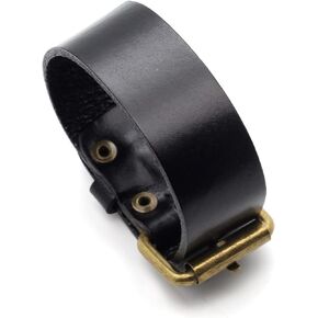 Xusamss Punk Rock Belt Buckle Wristband Adjustable Leather Cuff Bracelet