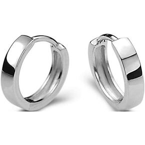 Tiny Small Hoop Sleeper Earrings 925 Sterling Silver with 18K White Gold Plated for Women Men Girls Cartilage Sensitive Ears Dainty Huggie Hoops
